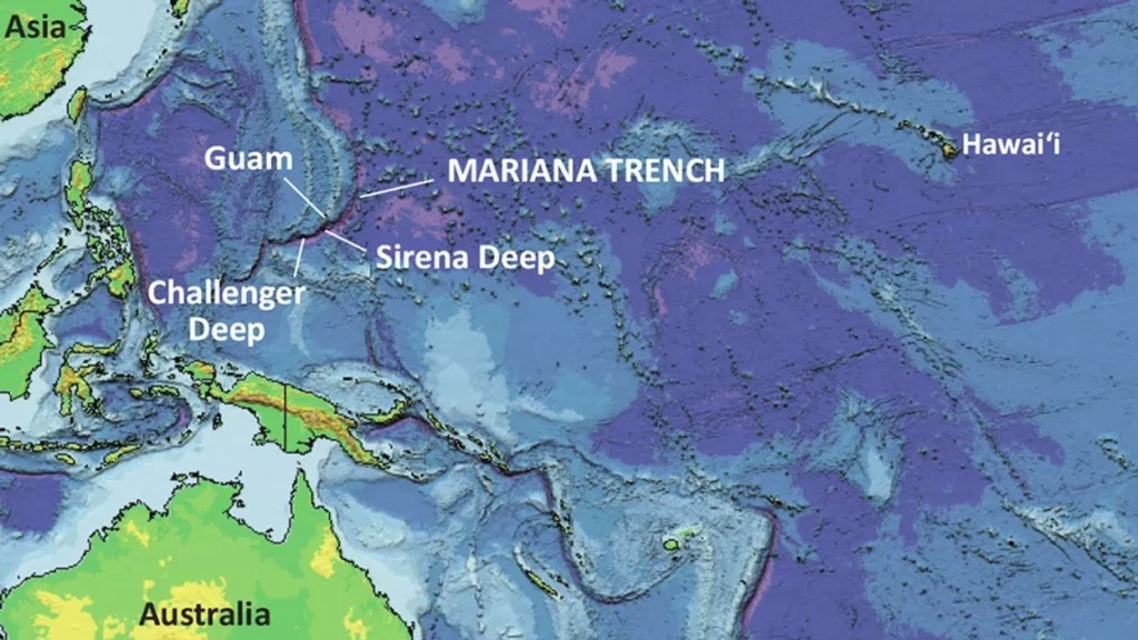 Location of Sirena Deep 