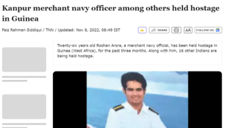 Kanpur merchant navy officer among other held hostage in Guinea 